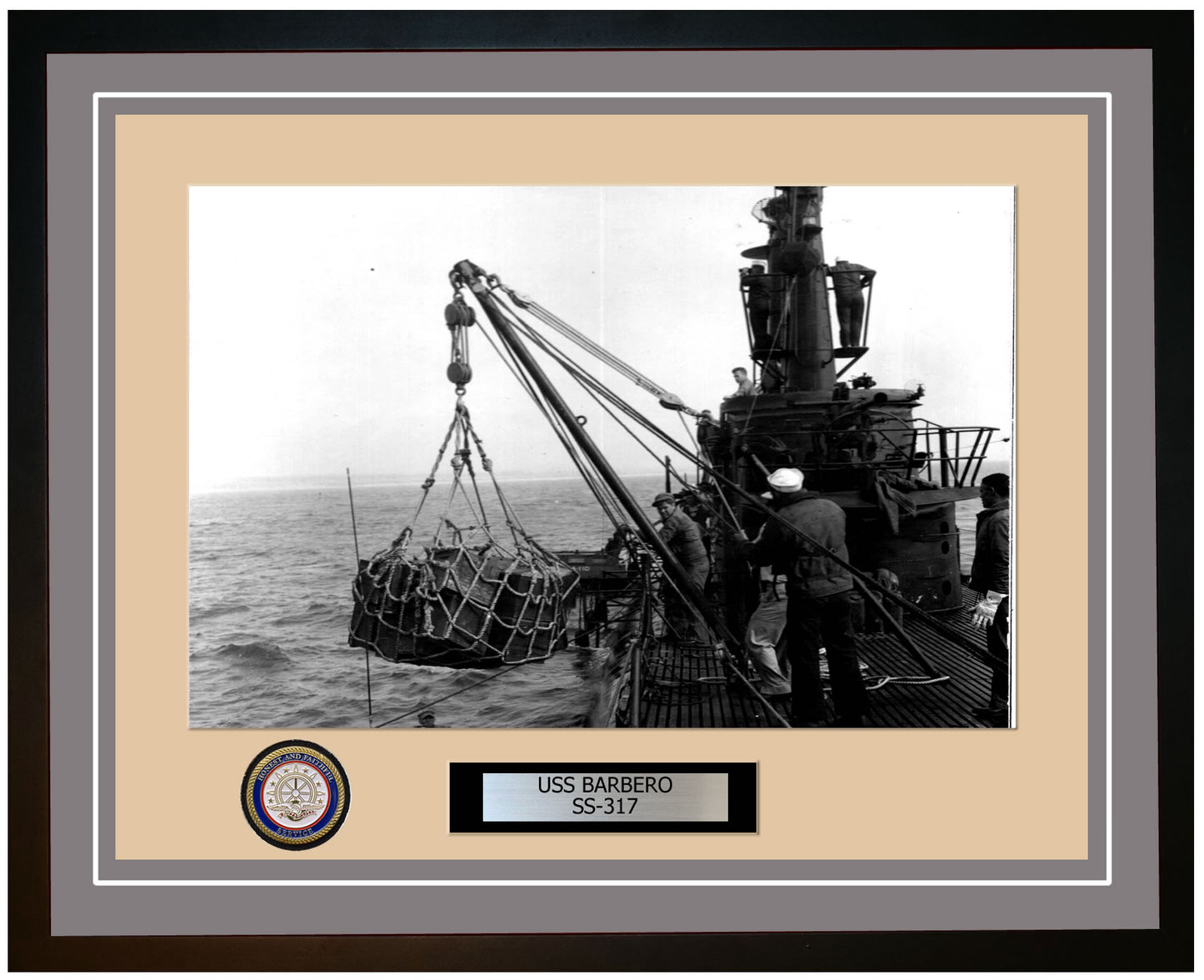 USS Barbero SS-317 Framed Navy Ship Photo Grey