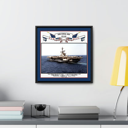 USS Coral Sea CV-43 Navy Floating Frame Photo Desk View