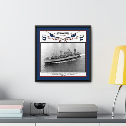 USS Vermilion AKA-107 Navy Floating Frame Photo Desk View