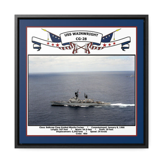 USS Wainwright CG-28 Navy Floating Frame Photo Front View