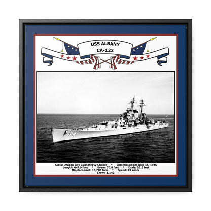 USS Albany CA-123 Navy Floating Frame Photo Front View