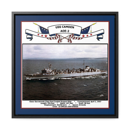 USS Camden AOE-2 Navy Floating Frame Photo Front View