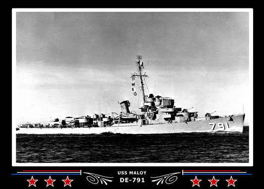 USS Maloy DE-791 Canvas Photo Print