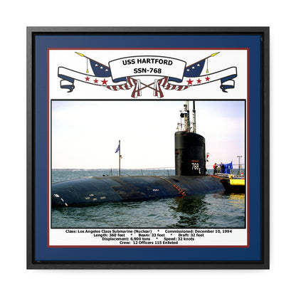 USS Hartford SSN-768 Navy Floating Frame Photo Front View