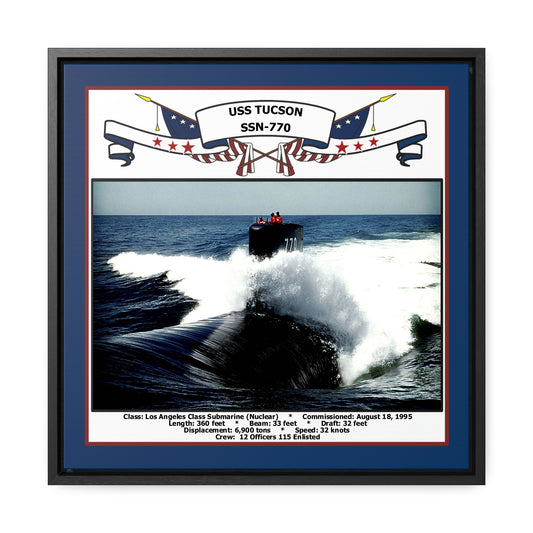 USS Tucson SSN-770 Navy Floating Frame Photo Front View