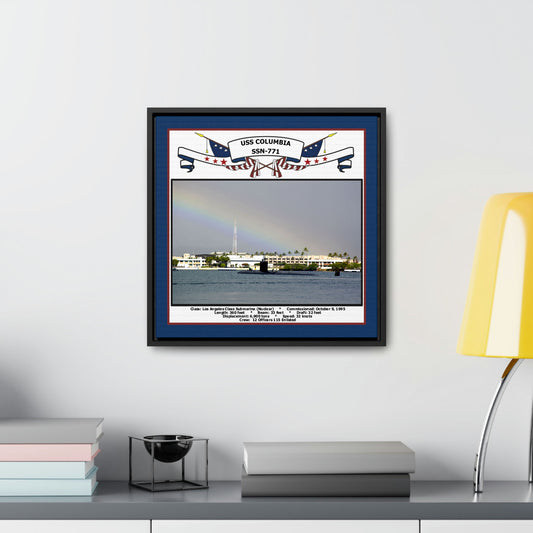 USS Columbia SSN-771 Navy Floating Frame Photo Desk View
