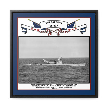 USS Barbero SS-317 Navy Floating Frame Photo Front View