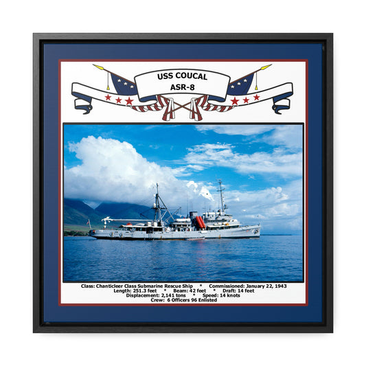 USS Coucal ASR-8 Navy Floating Frame Photo Front View