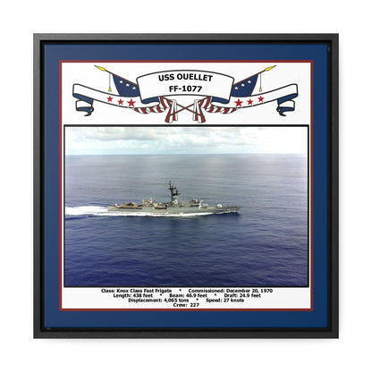 USS Ouellet FF-1077 Navy Floating Frame Photo Front View
