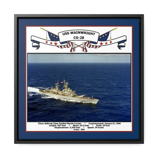USS Wainwright CG-28 Navy Floating Frame Photo Front View