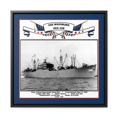 USS Washburn AKA-108 Navy Floating Frame Photo Front View