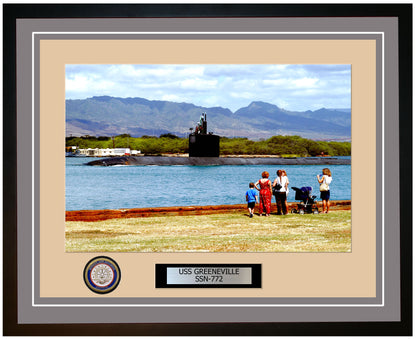 USS Greeneville SSN-772 Framed Navy Ship Photo Grey