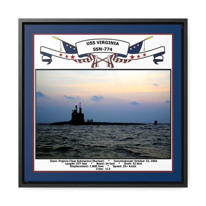 USS Virginia SSN-774 Navy Floating Frame Photo Front View
