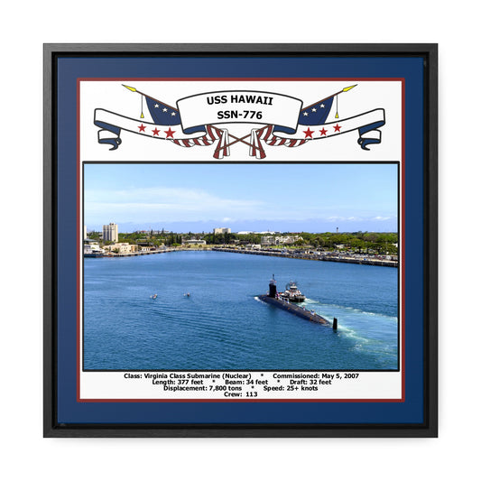 USS Hawaii SSN-776 Navy Floating Frame Photo Front View