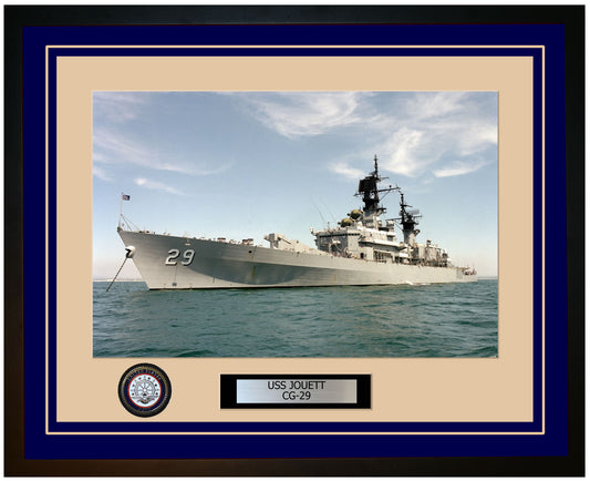 USS JOUETT CG-29 Framed Navy Ship Photo Blue