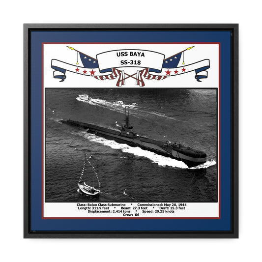 USS Baya SS-318 Navy Floating Frame Photo Front View