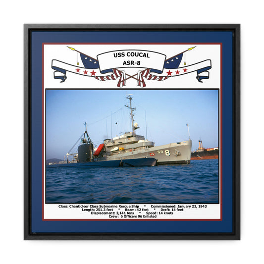 USS Coucal ASR-8 Navy Floating Frame Photo Front View