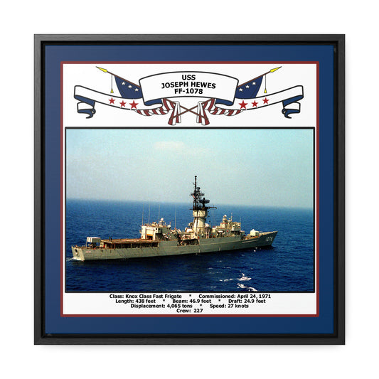 USS Joseph Hewes FF-1078 Navy Floating Frame Photo Front View