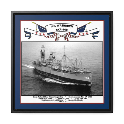 USS Washburn AKA-108 Navy Floating Frame Photo Front View
