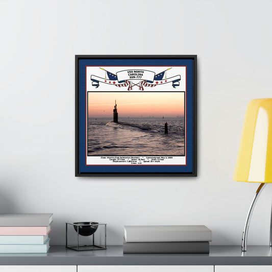 USS North Carolina SSN-777 Navy Floating Frame Photo Desk View