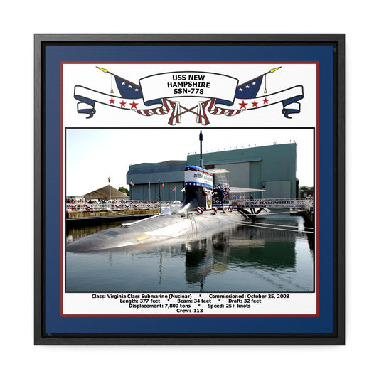 USS New Hampshire SSN-778 Navy Floating Frame Photo Front View