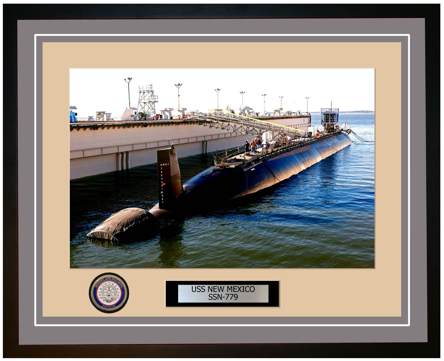 USS New Mexico SSN-779 Framed Navy Ship Photo Grey