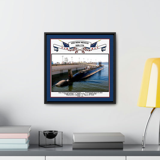 USS New Mexico SSN-779 Navy Floating Frame Photo Desk View