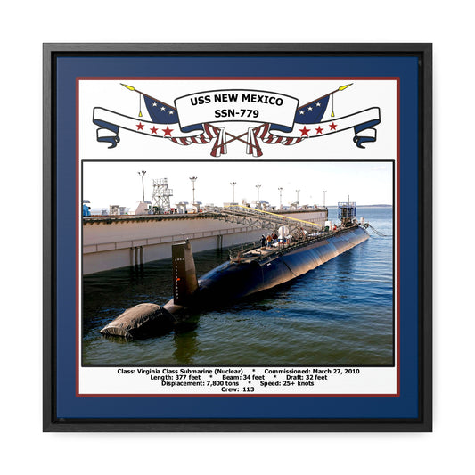 USS New Mexico SSN-779 Navy Floating Frame Photo Front View