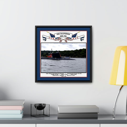 USS California SSN-781 Navy Floating Frame Photo Desk View