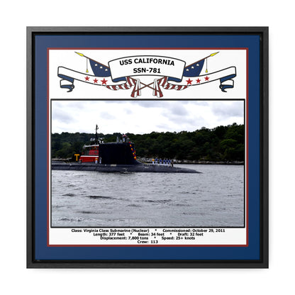 USS California SSN-781 Navy Floating Frame Photo Front View
