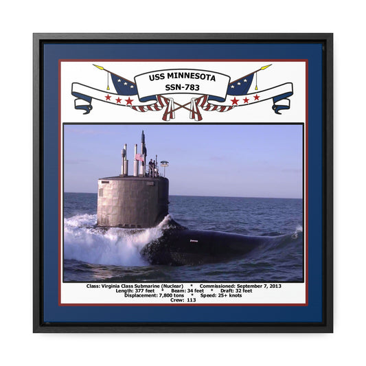 USS Minnesota SSN-783 Navy Floating Frame Photo Front View
