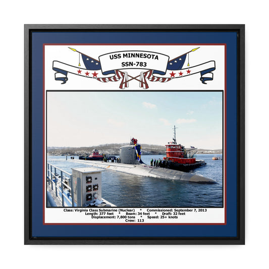 USS Minnesota SSN-783 Navy Floating Frame Photo Front View
