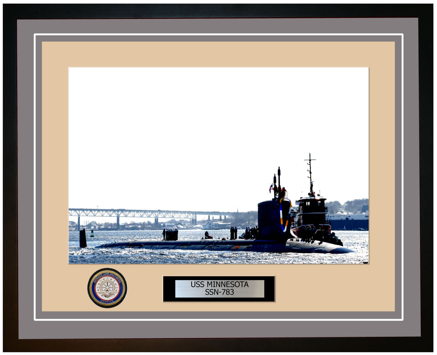 USS Minnesota SSN-783 Framed Navy Ship Photo Grey