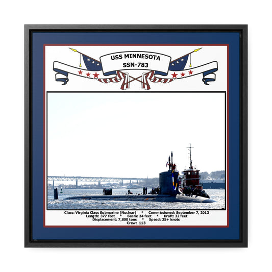 USS Minnesota SSN-783 Navy Floating Frame Photo Front View