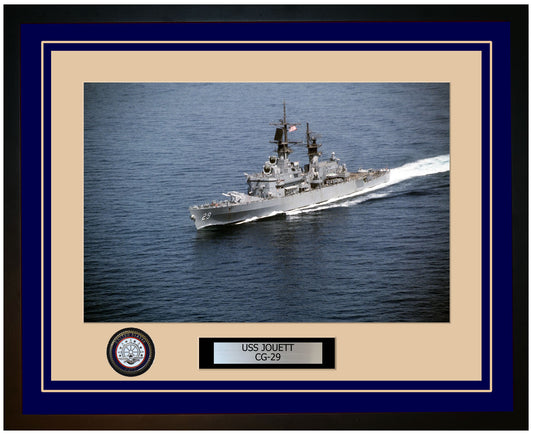 USS JOUETT CG-29 Framed Navy Ship Photo Blue