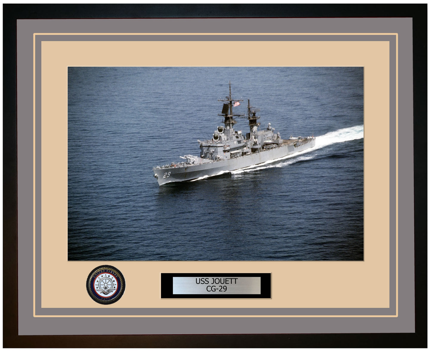USS JOUETT CG-29 Framed Navy Ship Photo Grey