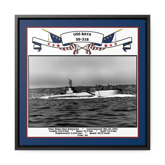 USS Baya SS-318 Navy Floating Frame Photo Front View