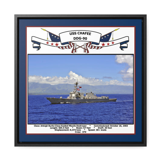 USS Chafee DDG-90 Navy Floating Frame Photo Front View