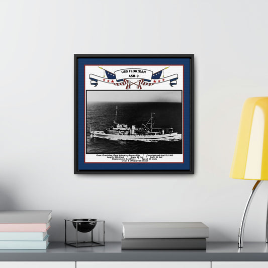 USS Florikan ASR-9 Navy Floating Frame Photo Desk View