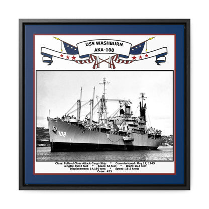 USS Washburn AKA-108 Navy Floating Frame Photo Front View