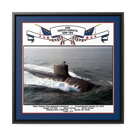 USS North Dakota SSN-784 Navy Floating Frame Photo Front View