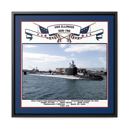 USS Illinois SSN-786 Navy Floating Frame Photo Front View