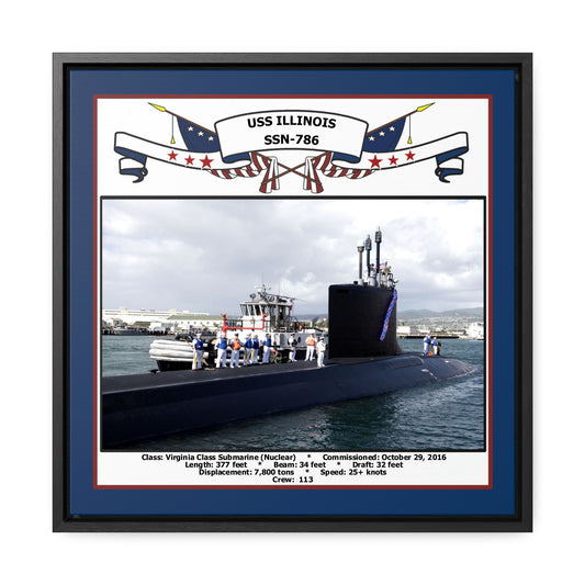 USS Illinois SSN-786 Navy Floating Frame Photo Front View