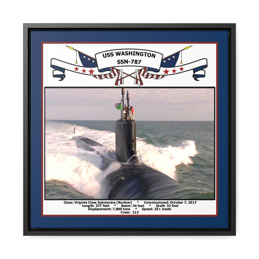 USS Washington SSN-787 Navy Floating Frame Photo Front View