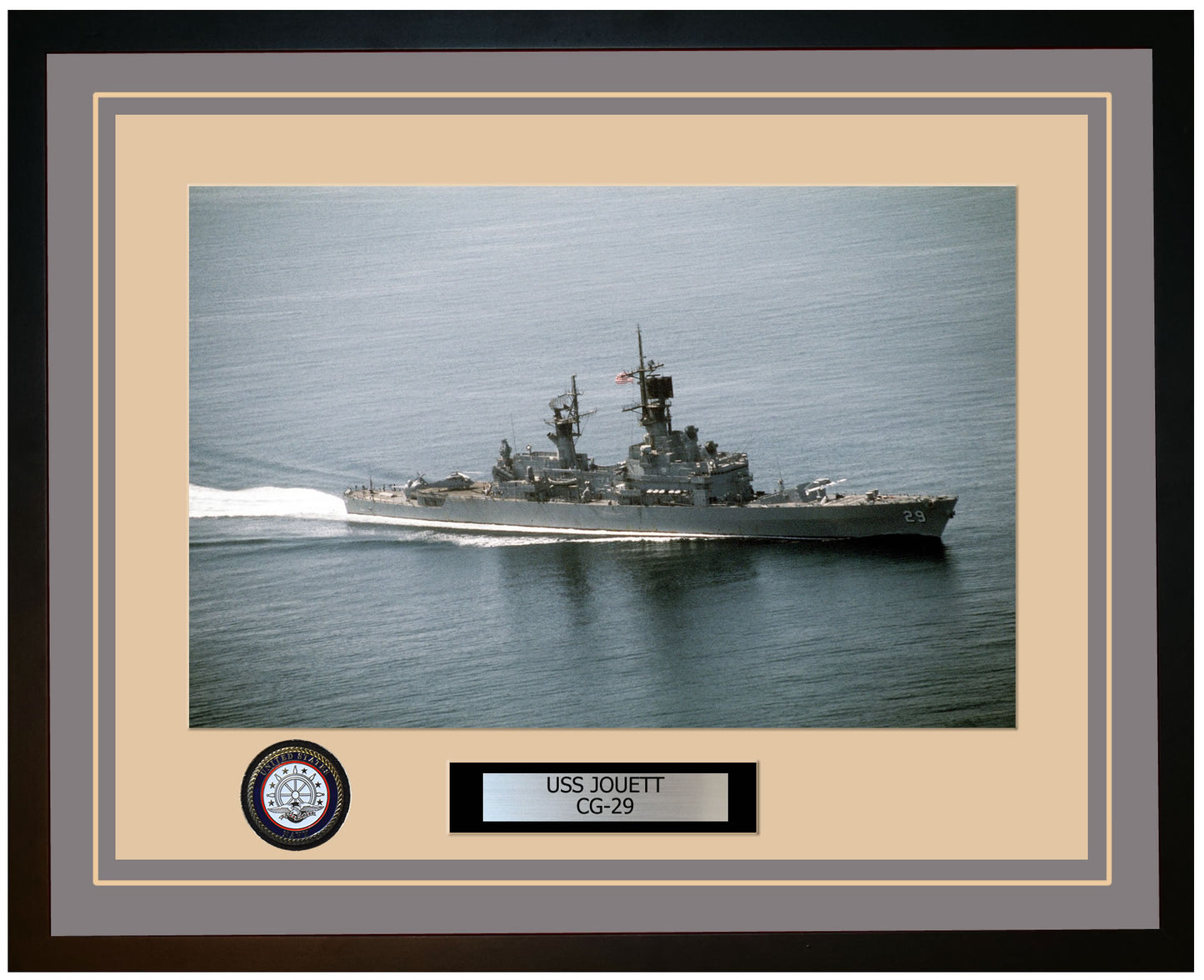 USS JOUETT CG-29 Framed Navy Ship Photo Grey