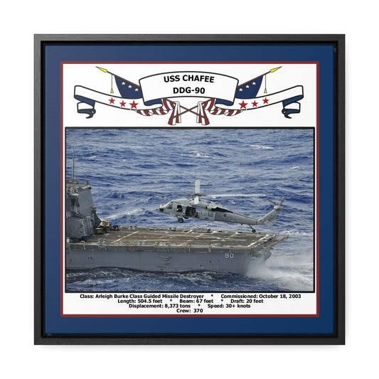 USS Chafee DDG-90 Navy Floating Frame Photo Front View