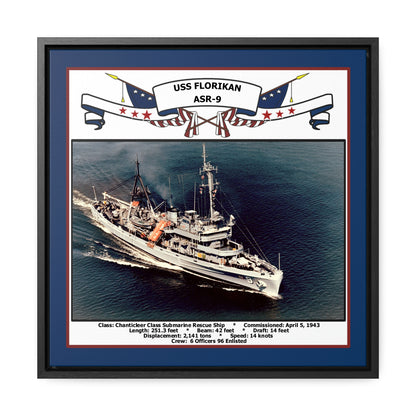 USS Florikan ASR-9 Navy Floating Frame Photo Front View