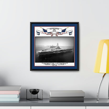 USS Philippine Sea CV-47 Navy Floating Frame Photo Desk View