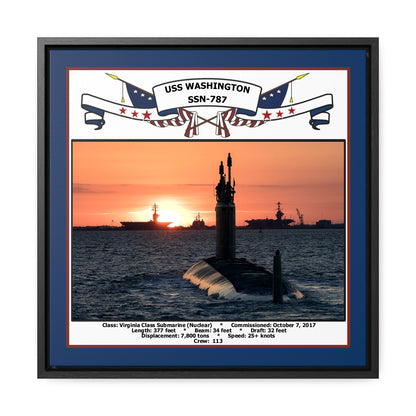 USS Washington SSN-787 Navy Floating Frame Photo Front View