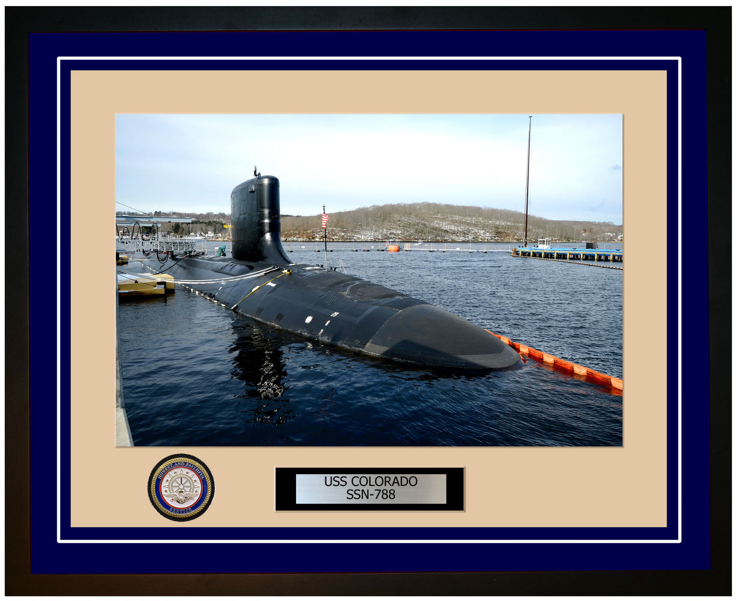 USS Colorado SSN-788 Framed Navy Ship Photo Blue